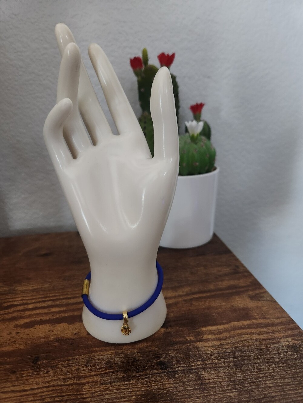 Blue Bracelet with Cactus Chatm